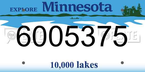 6005375 Minnesota License Plate