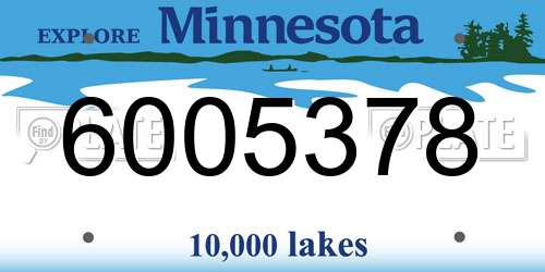 6005378 Minnesota License Plate