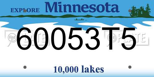 60053T5 Minnesota License Plate