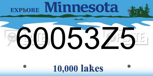 60053Z5 Minnesota License Plate