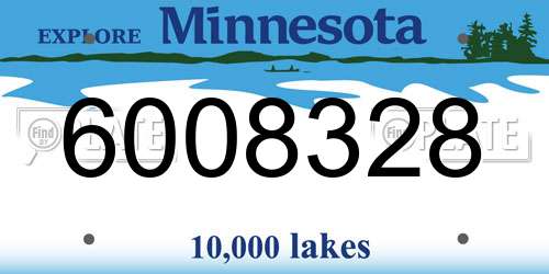 6008328 Minnesota License Plate