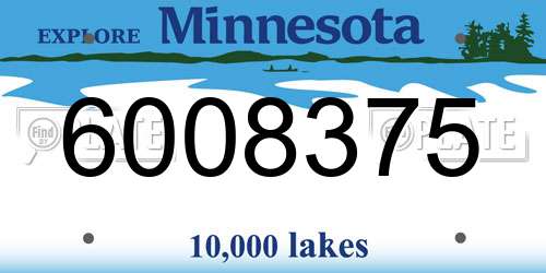 6008375 Minnesota License Plate