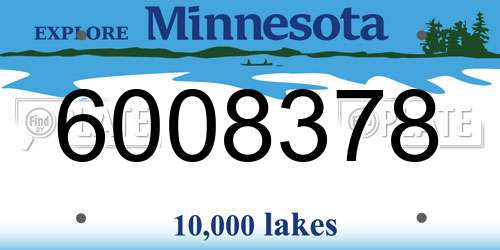 6008378 Minnesota License Plate