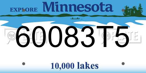 60083T5 Minnesota License Plate