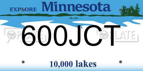 600JCT Minnesota License Plate