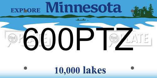 600PTZ Minnesota License Plate