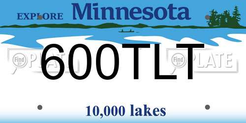 600TLT Minnesota License Plate