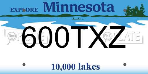 600TXZ Minnesota License Plate
