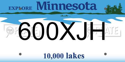 600XJH Minnesota License Plate