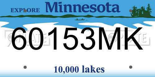 60153MK Minnesota License Plate