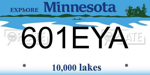 601EYA Minnesota License Plate