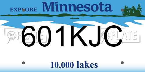 601KJC Minnesota License Plate