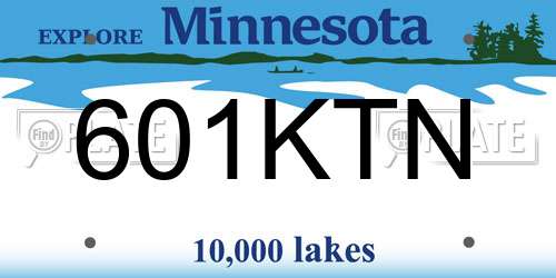 601KTN Minnesota License Plate