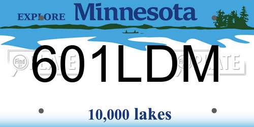 601LDM Minnesota License Plate
