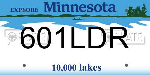 601LDR Minnesota License Plate