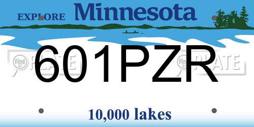601PZR Minnesota License Plate