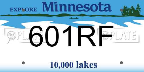 601RF Minnesota License Plate
