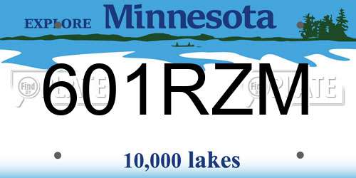 601RZM Minnesota License Plate