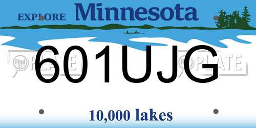 601UJG Minnesota License Plate