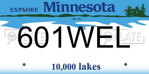 601WEL Minnesota License Plate