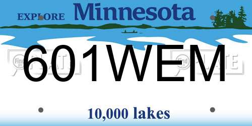 601WEM Minnesota License Plate