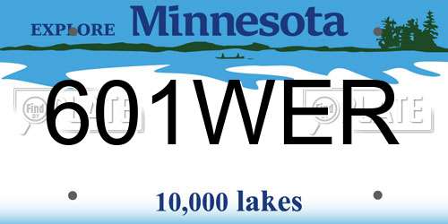 601WER Minnesota License Plate