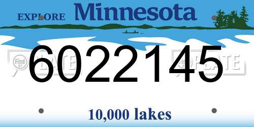 6022145 Minnesota License Plate