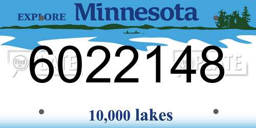 6022148 Minnesota License Plate