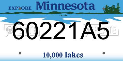 60221A5 Minnesota License Plate