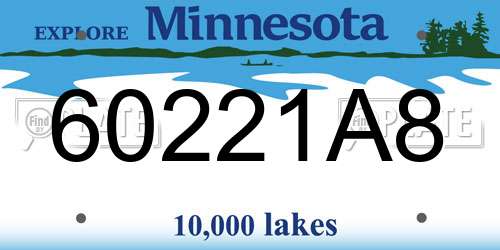 60221A8 Minnesota License Plate