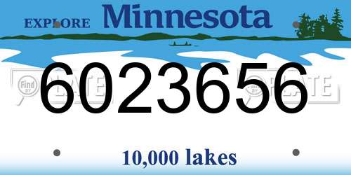 6023656 Minnesota License Plate