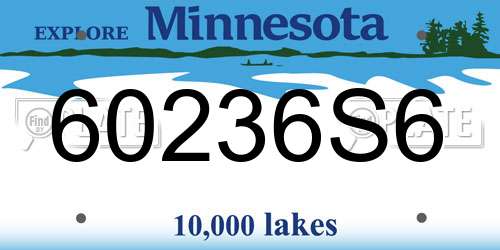 60236S6 Minnesota License Plate
