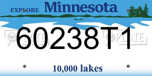 60238T1 Minnesota License Plate