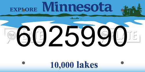 6025990 Minnesota License Plate