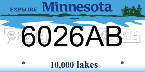 6026AB Minnesota License Plate