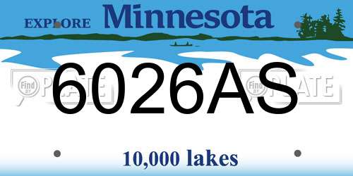 6026AS Minnesota License Plate