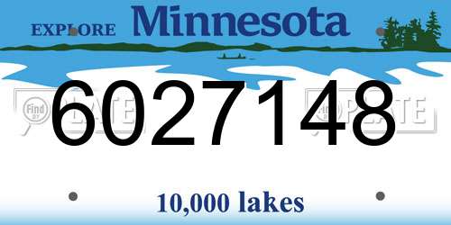 6027148 Minnesota License Plate