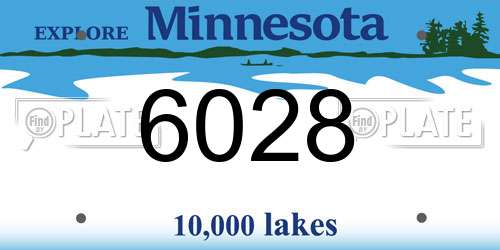 6028 Minnesota License Plate