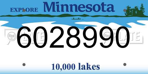 6028990 Minnesota License Plate