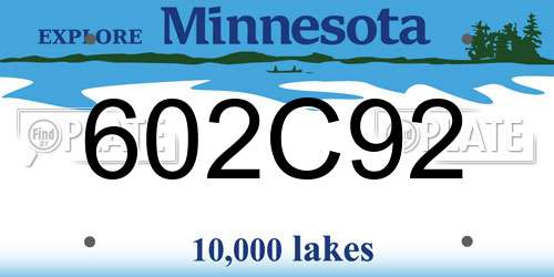602C92 Minnesota License Plate