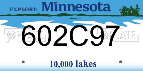 602C97 Minnesota License Plate