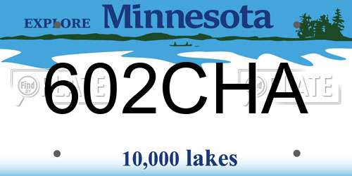 602CHA Minnesota License Plate