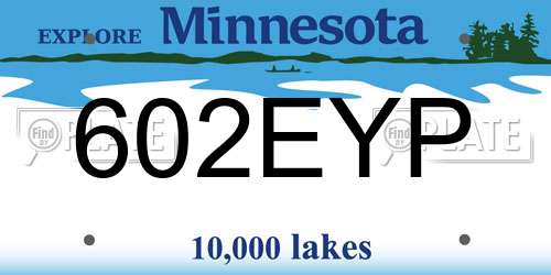 602EYP Minnesota License Plate