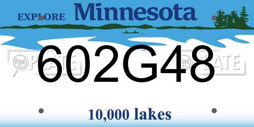602G48 Minnesota License Plate