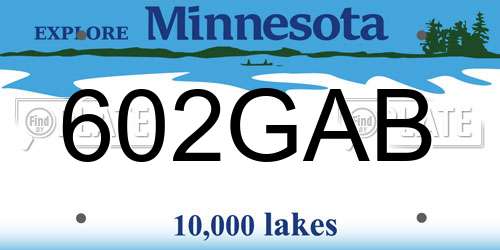 602GAB Minnesota License Plate