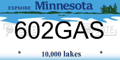 602GAS Minnesota License Plate
