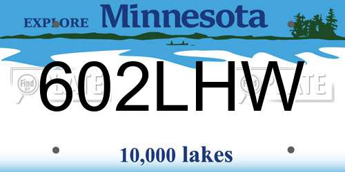 602LHW Minnesota License Plate