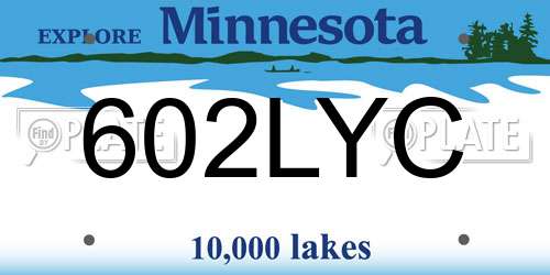 602LYC Minnesota License Plate