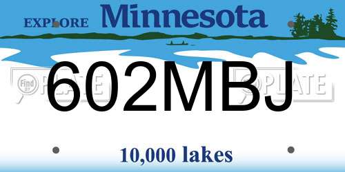 602MBJ Minnesota License Plate
