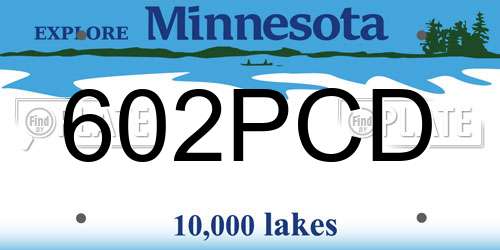 602PCD Minnesota License Plate